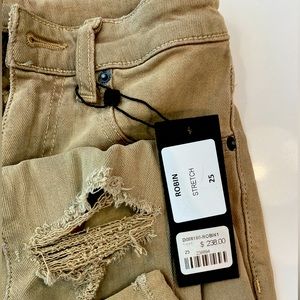 CARMAR | Robin Stretch Distressed Skinny Jeans | Tan Khaki |Size 25